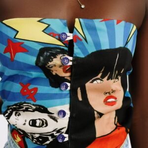Anime Print Corset Top